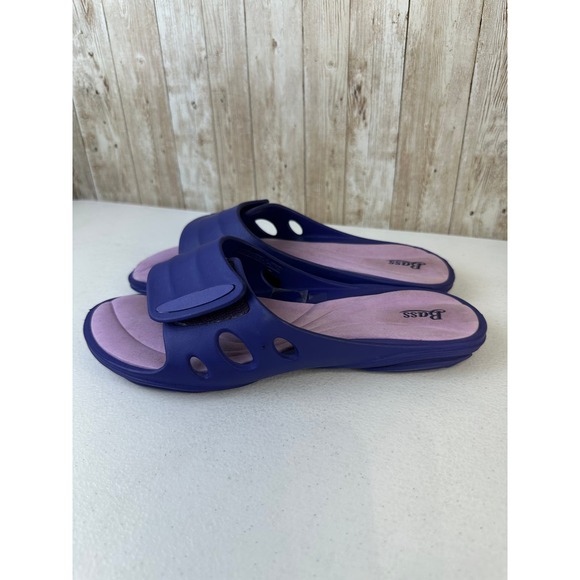 Bass Sandals Women’s Size 8 Purple Pink Comfort Summer Beach Slip On Water Proof - Picture 3 of 8